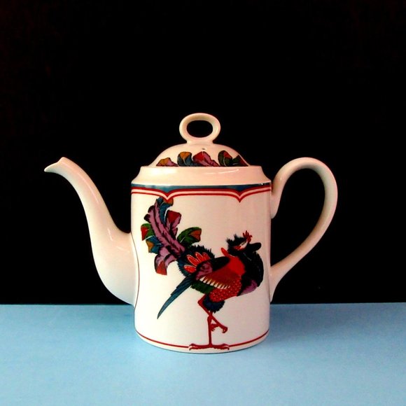 GEORGES BRIARD Oriental Peacock coffee or tea pot with lid - signed - vintage - Picture 2 of 11